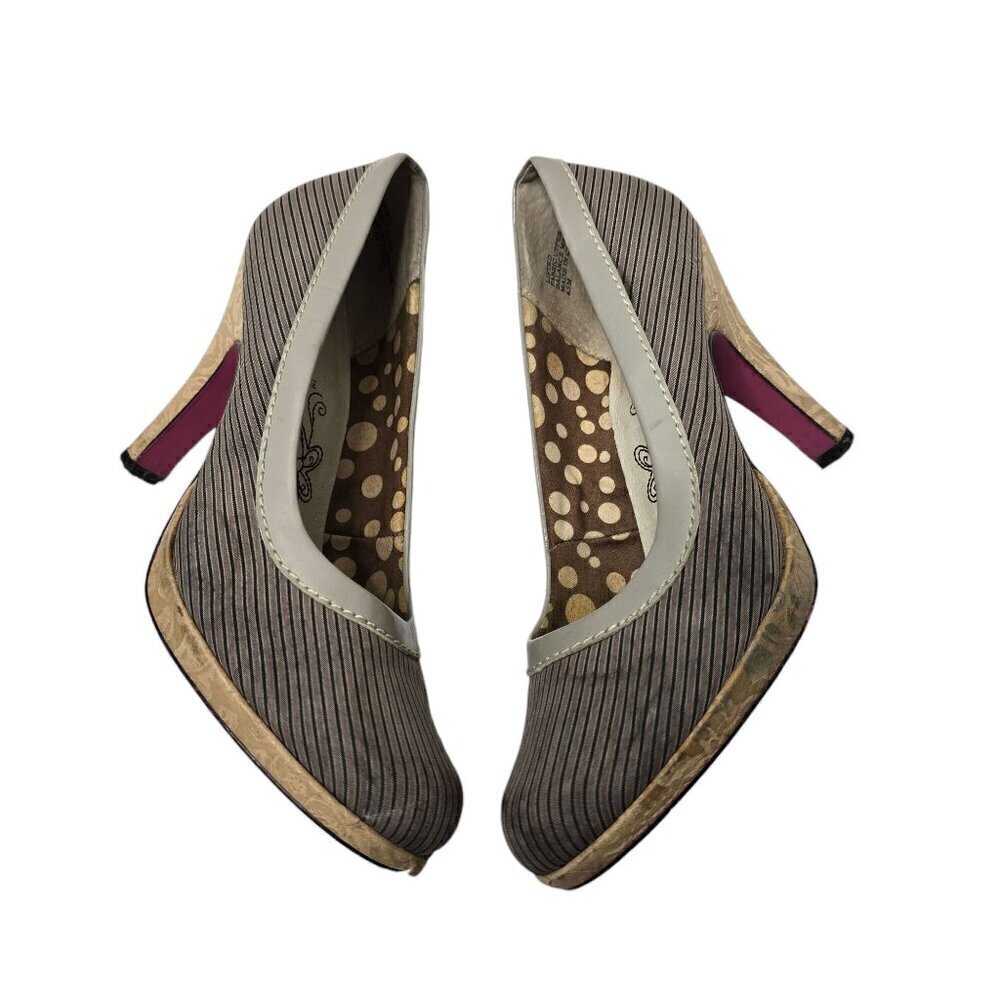 Y2K Kenzie Pinstripe Fabric Girlie Pump High Heels